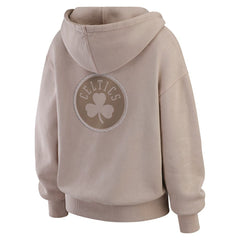 Boston Celtics WEAR by Erin Andrews Women's Washed Pullover Crewdie Tan
