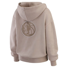 Dallas Mavericks WEAR by Erin Andrews Women's Washed Pullover Crewdie Tan