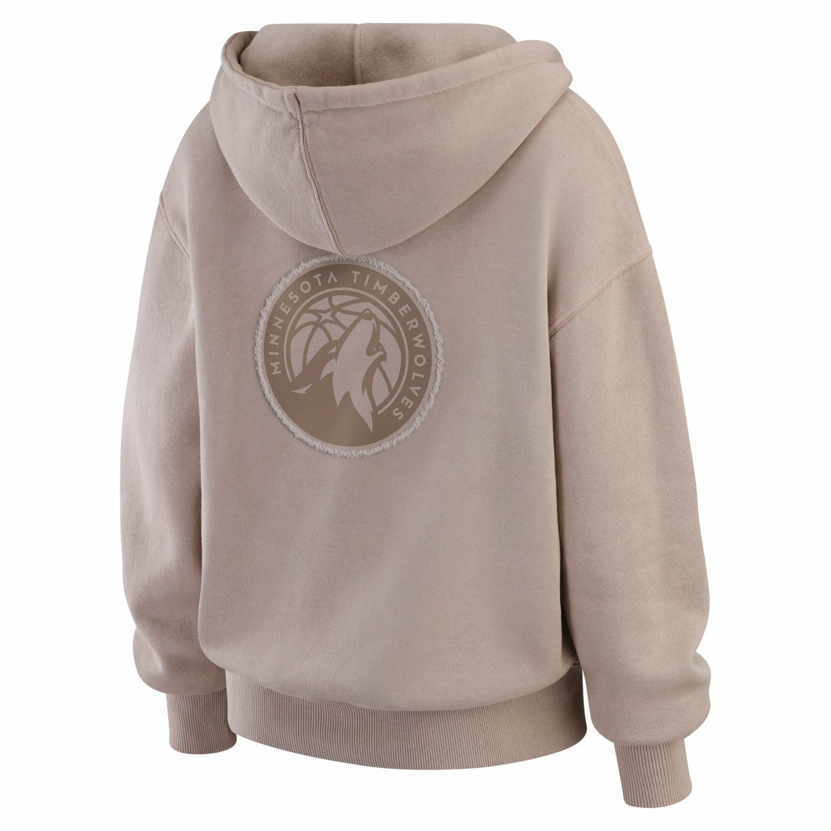 Minnesota Timberwolves WEAR by Erin Andrews Women's Washed Pullover Crewdie Tan