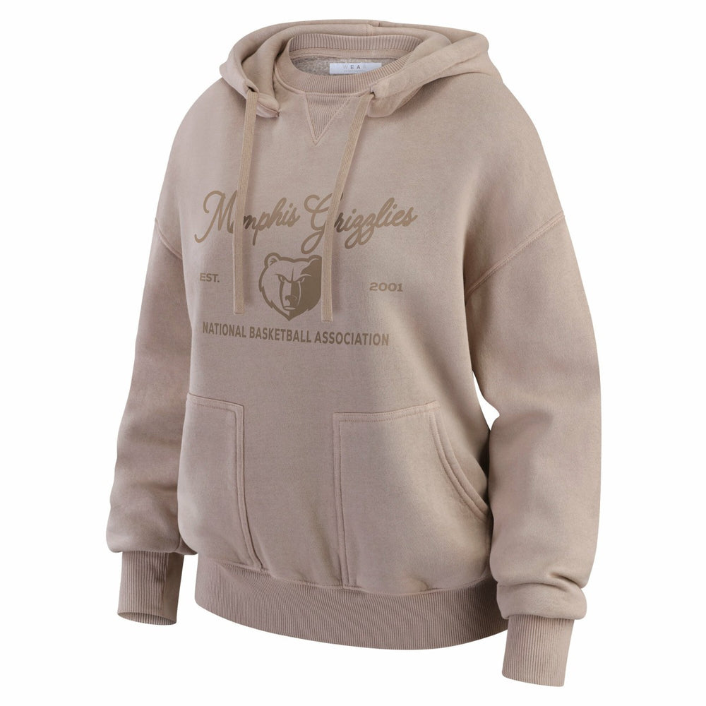 Memphis Grizzlies WEAR by Erin Andrews Women's Washed Pullover Crewdie Tan
