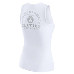 Boston Celtics WEAR by Erin Andrews Women's Rib-Knit Henley Tank Top White
