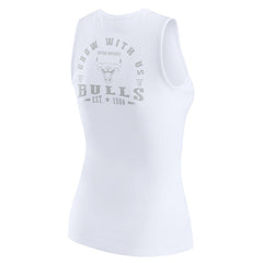 Chicago Bulls WEAR by Erin Andrews Women's Rib-Knit Henley Tank Top White