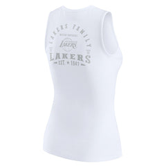 Los Angeles Lakers WEAR by Erin Andrews Women's Rib-Knit Henley Tank Top White