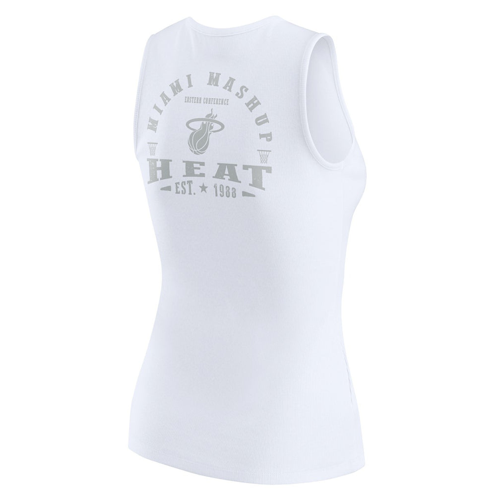 Miami Heat WEAR by Erin Andrews Women's Rib-Knit Henley Tank Top White