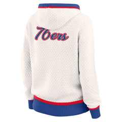 Philadelphia 76ers WEAR by Erin Andrews Women's Plus Size Hoodie Sweater Cream