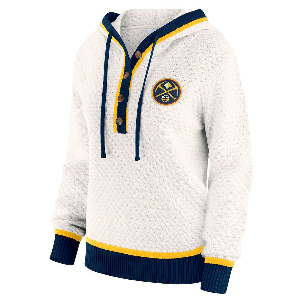 Denver Nuggets WEAR by Erin Andrews Women's Plus Size Hoodie Sweater Cream