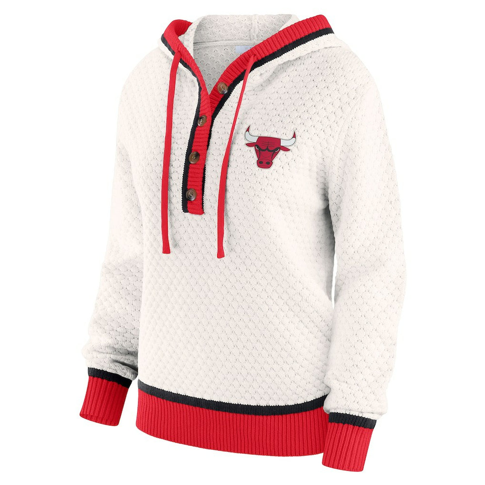 Chicago Bulls WEAR by Erin Andrews Women's Plus Size Hoodie Sweater Cream