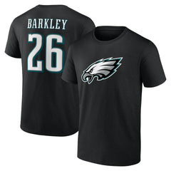 Saquon Barkley Philadelphia Eagles Icon Name & Number - Black - NFL
