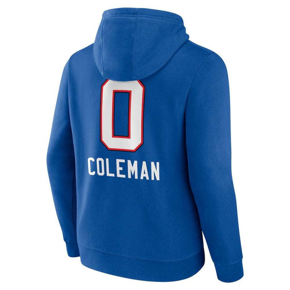 Keon Coleman Buffalo Bills Team Wordmark Name & Number Pullover Hoodie - Royal - NFL