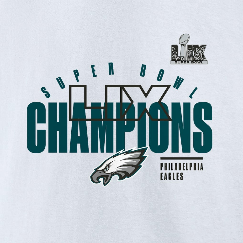 Philadelphia Eagles Super Bowl LIX Champions Iconic Victory Fleece Sweatshirt - White - Fanatics
