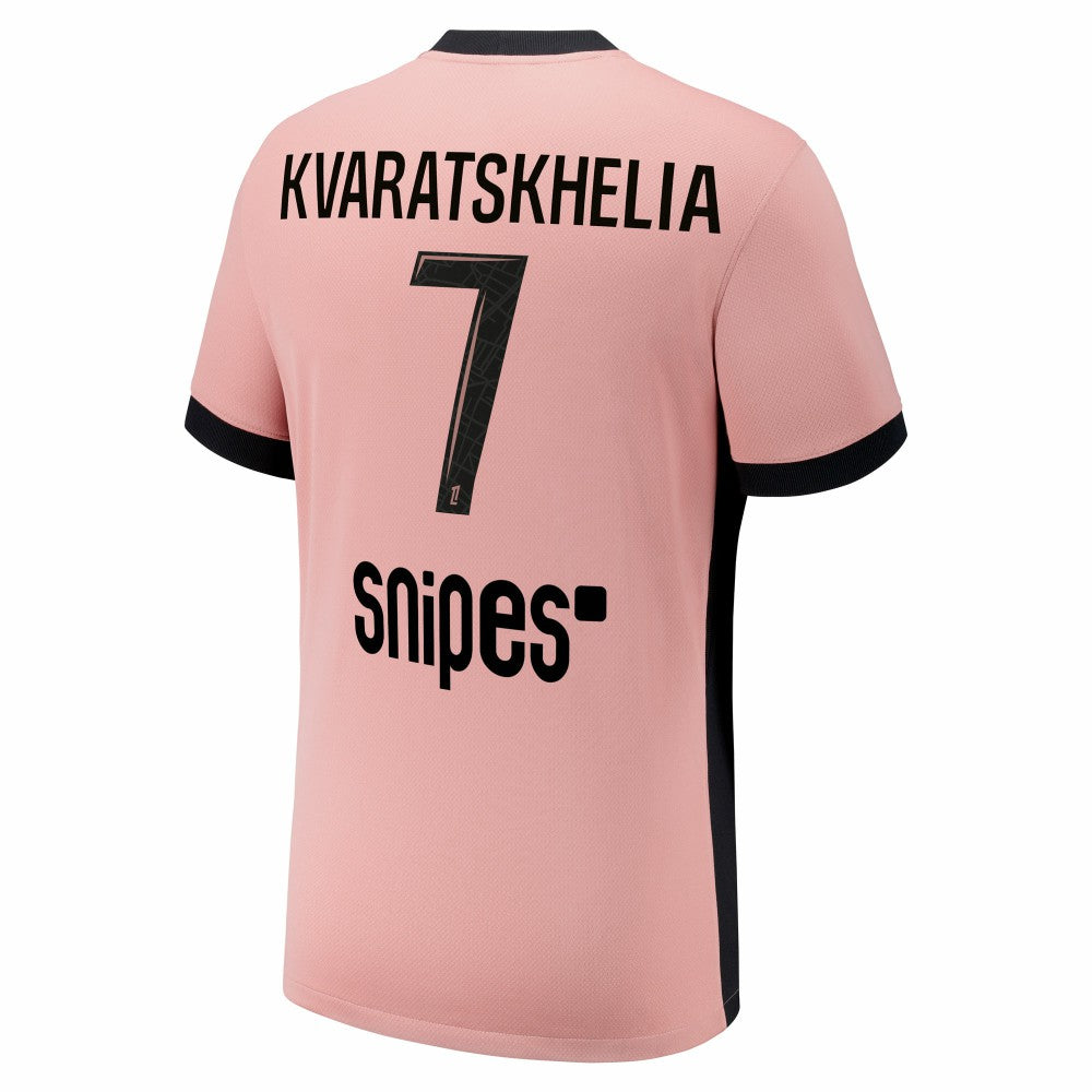 Nike - Khvicha Kvaratskhelia Paris Saint-Germain Youth 2024/25 Third Replica Player Jersey - Pink