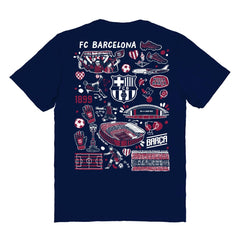 Barcelona Vive La Fete Women's Impressions Artwork T-Shirt Navy