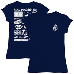 Real Madrid Vive La Fete Girls Youth Color Badge Fitted T-Shirt Navy