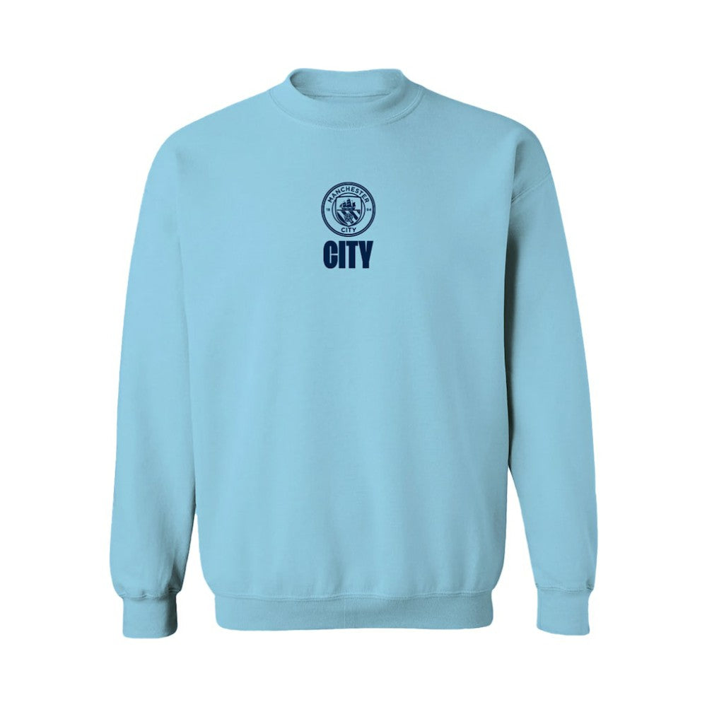 Manchester City Vive La Fete Women's Color Badge Pullover Sweatshirt Sky Blue