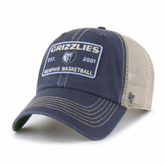 47 brand Memphis Grizzlies '47 Wabash Patch Clean Up Adjustable Hat Navy/Tan