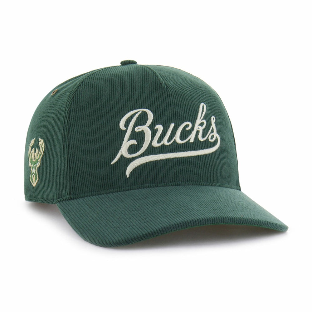 47 brand Milwaukee Bucks '47 Golden Age Relaxed Corduroy Hitch Adjustable Hat Hunter Green