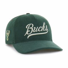 47 brand Milwaukee Bucks '47 Golden Age Relaxed Corduroy Hitch Adjustable Hat Hunter Green