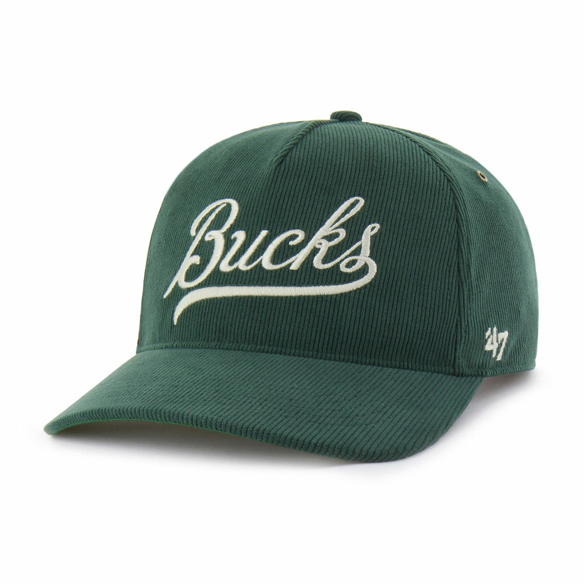 47 brand Milwaukee Bucks '47 Golden Age Relaxed Corduroy Hitch Adjustable Hat Hunter Green