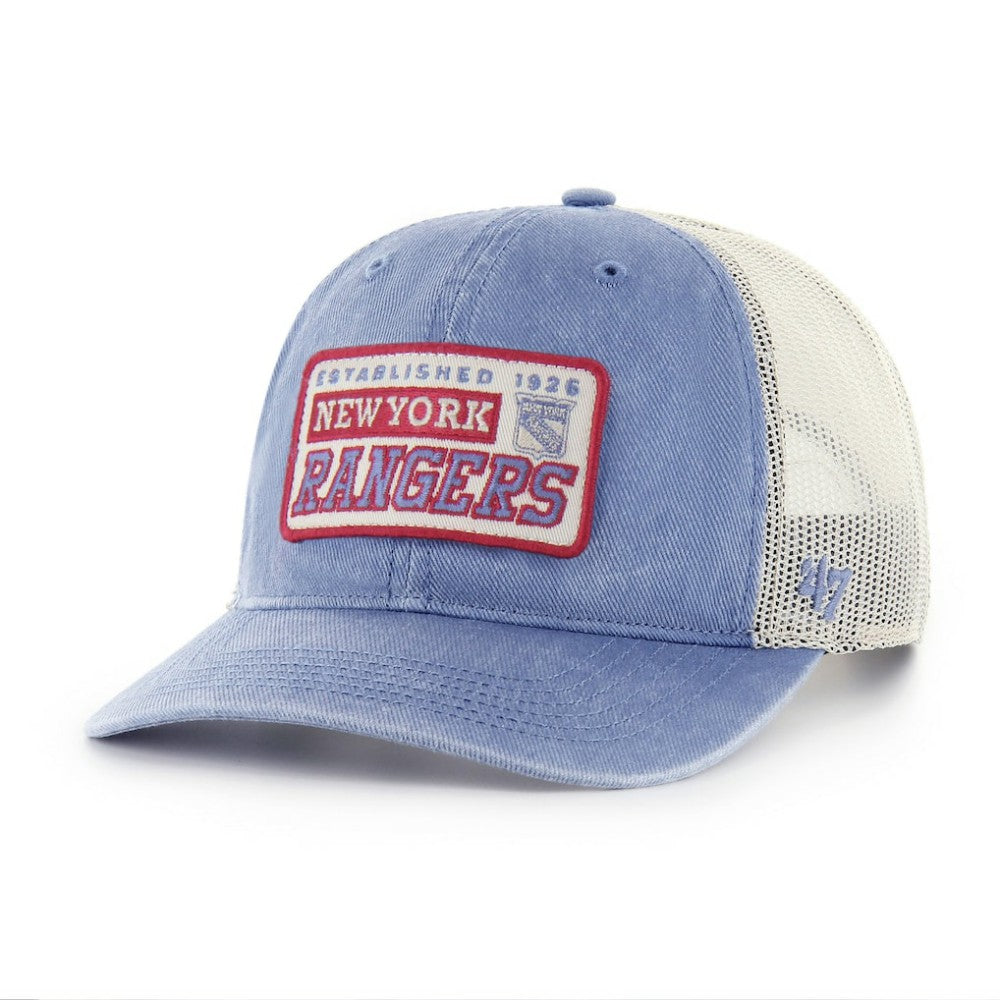 New York Rangers '47 Canteen Pigment Dyed Patch Trucker Adjustable Hat - Blue | 47 brand online