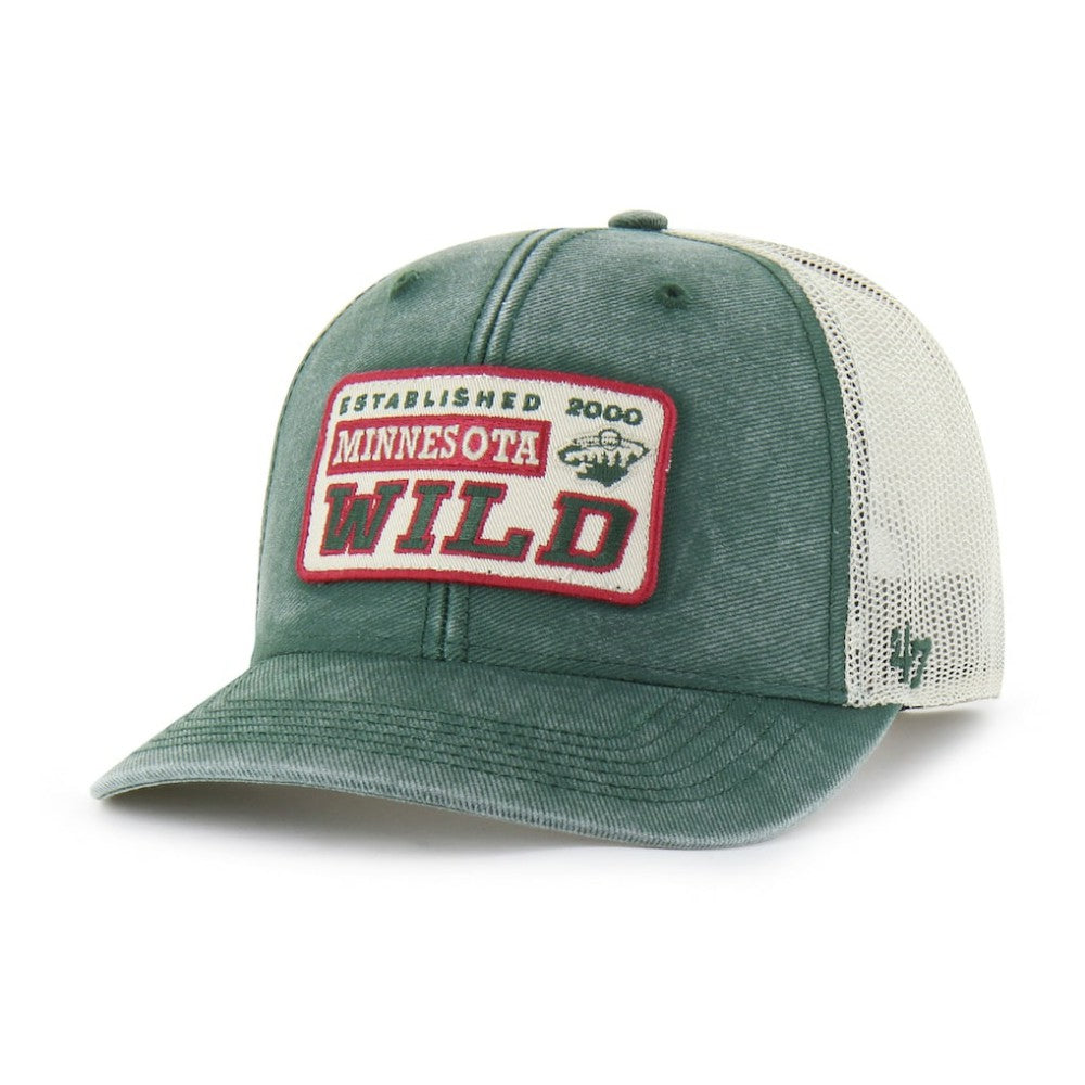 Minnesota Wild '47 Canteen Pigment Dyed Patch Trucker Adjustable Hat - Green | 47 brand discount
