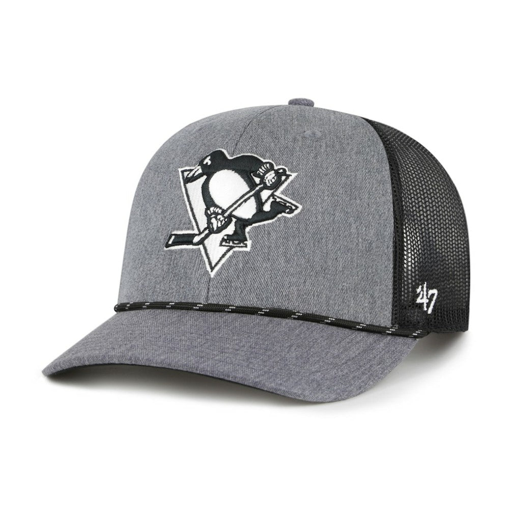 Pittsburgh Penguins '47 Carbon Rope Trucker Adjustable Hat - Gray | 47 brand discount