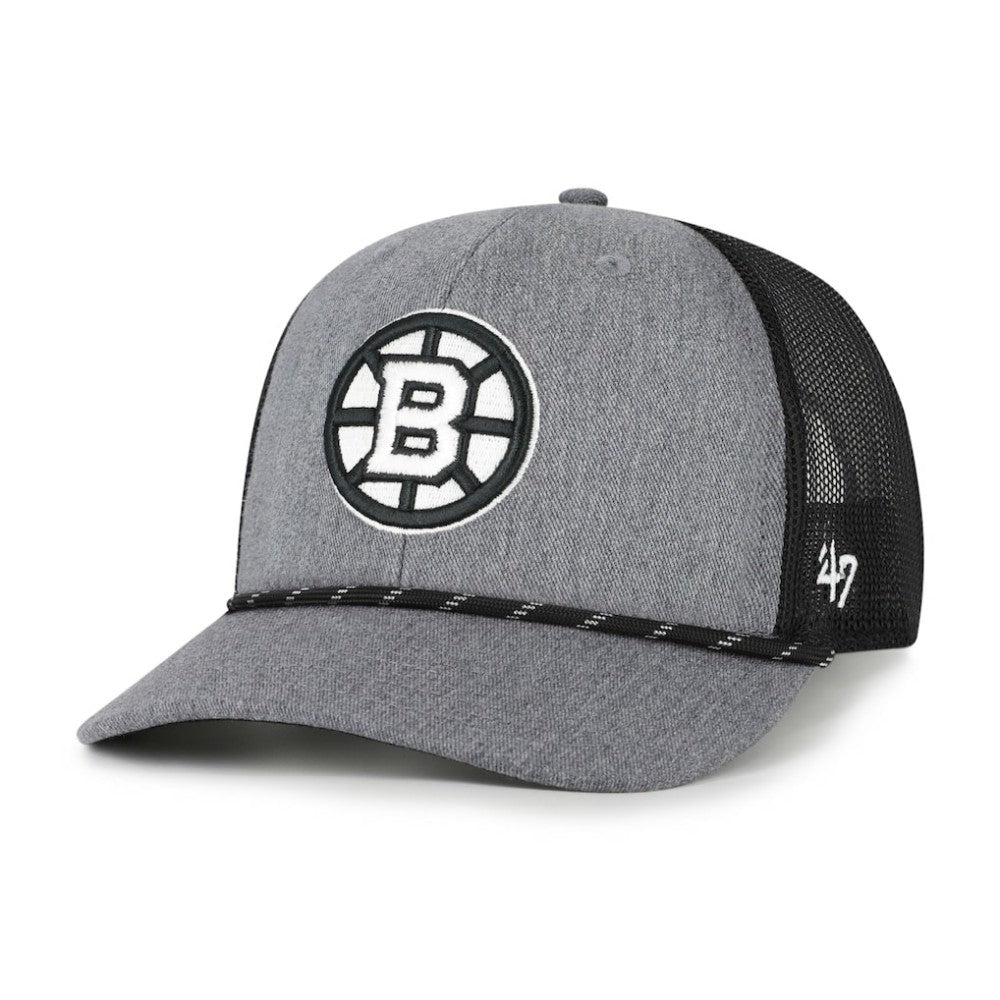 Boston Bruins '47 Carbon Rope Trucker Adjustable Hat - Gray | 47 brand near me