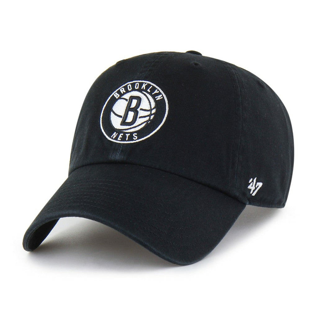 47 brand Brooklyn Nets '47 Core Logo Clean Up Adjustable Hat Black