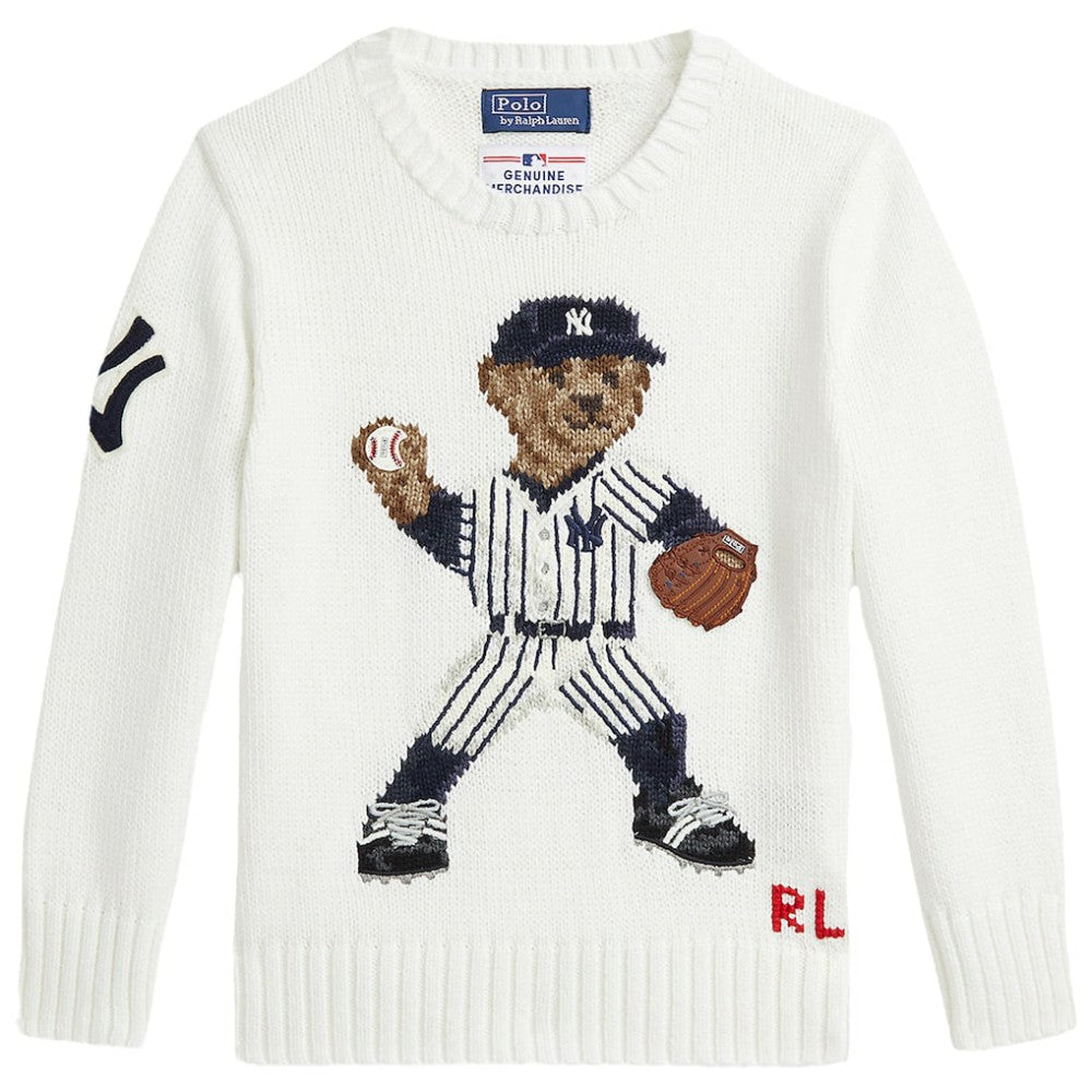 Yankees Polo Ralph Lauren Preschool  Bear Pullover Sweater Sale