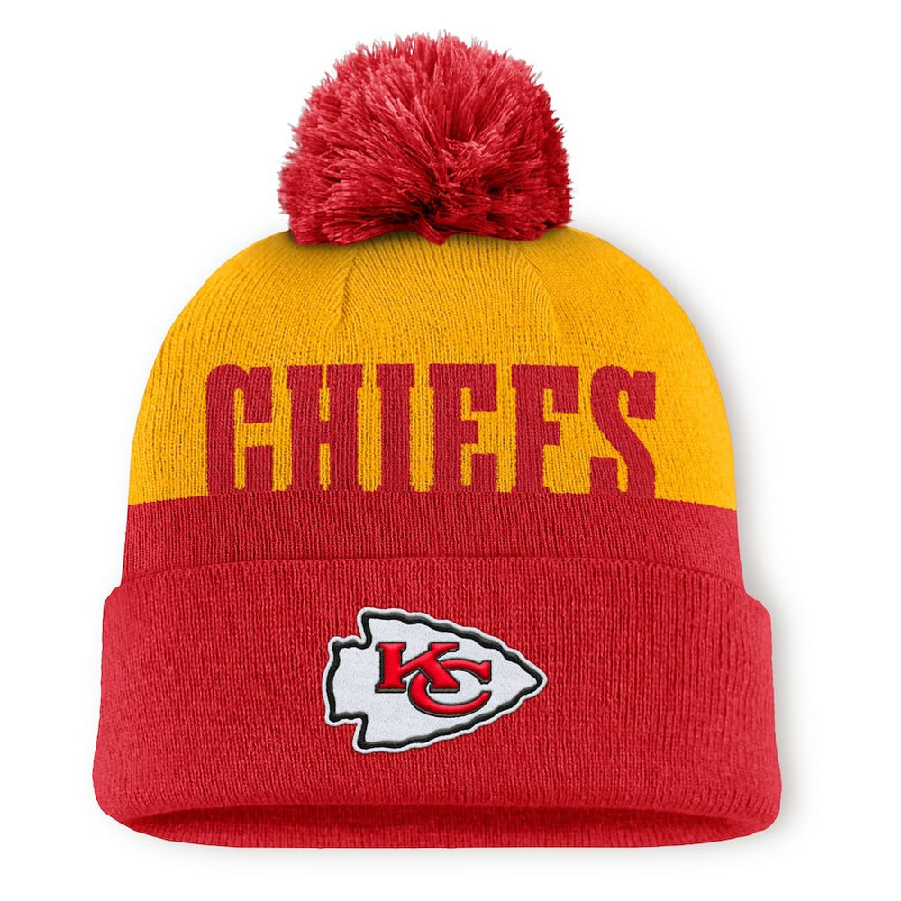 Kansas City Chiefs Punter Cuffed Knit Hat with Pom - Red - Fanatics