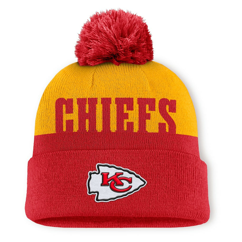 Kansas City Chiefs Punter Cuffed Knit Hat with Pom - Red - Fanatics