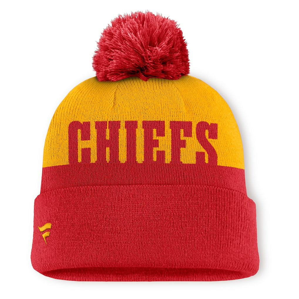 Kansas City Chiefs Punter Cuffed Knit Hat with Pom - Red - Fanatics