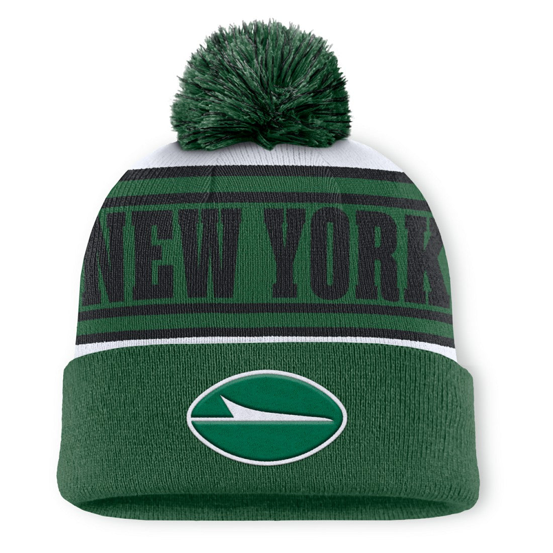 New York Jets Center Cuffed Knit Hat with Pom - Green - Fanatics