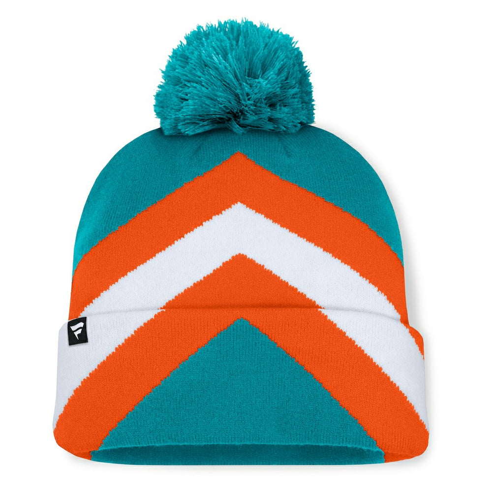 Miami Dolphins Women's Cornerback Cuffed Knit Hat with Pom - Aqua - Fanatics