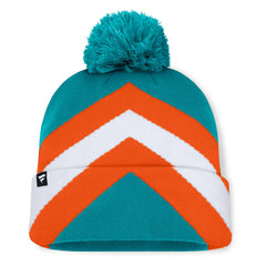Miami Dolphins Women's Cornerback Cuffed Knit Hat with Pom - Aqua - Fanatics