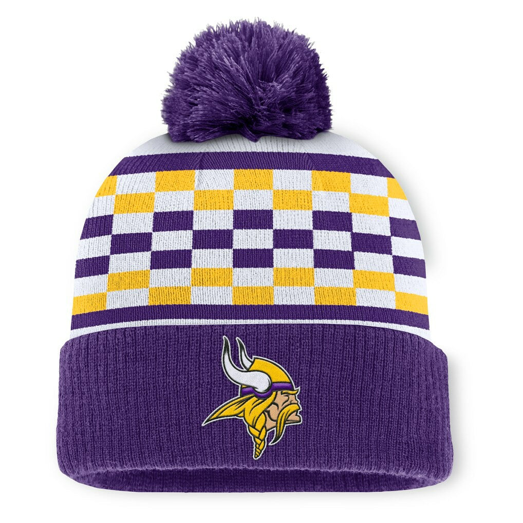 Minnesota Vikings Women's End Zone Cuffed Knit Hat with Pom - Purple - Fanatics