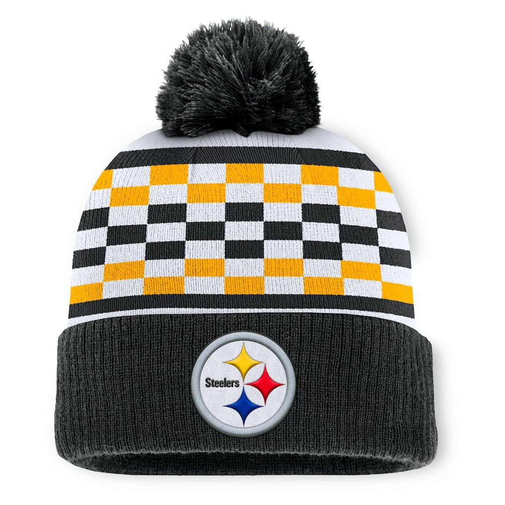 Pittsburgh Steelers Women's End Zone Cuffed Knit Hat with Pom - Black - Fanatics
