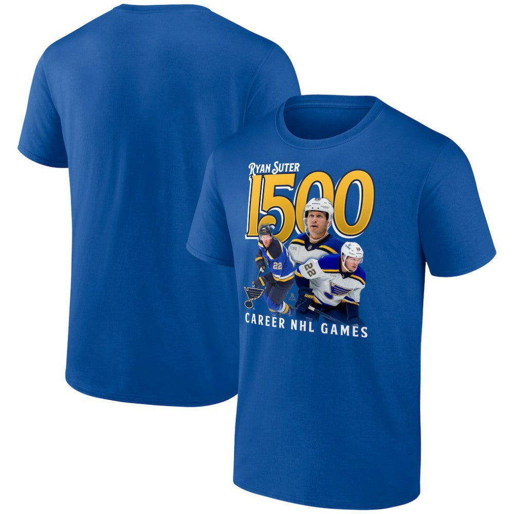 Ryan Suter St. Louis Blues 1500 Career NHL Games T-Shirt - Royal | NHL discount