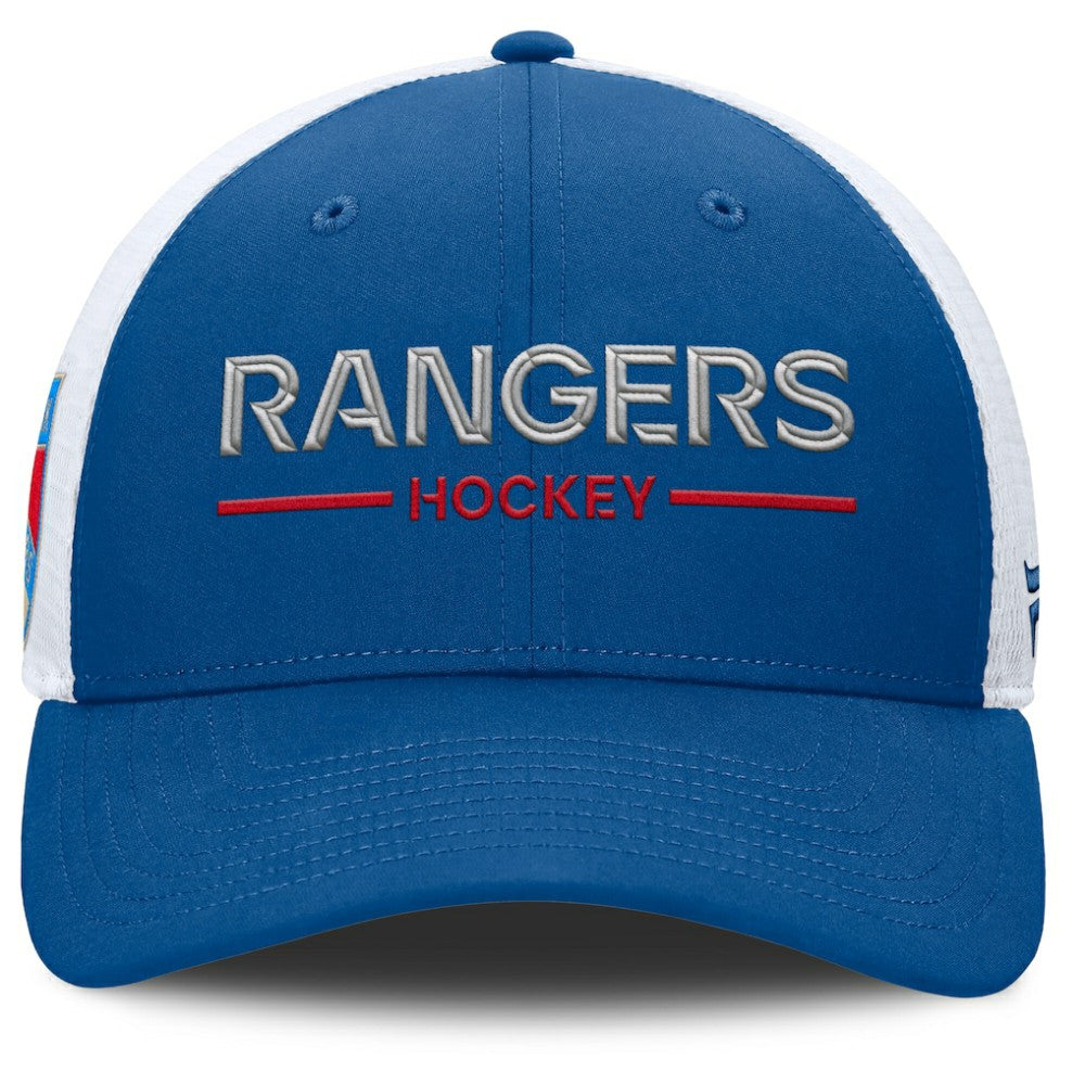New York Rangers Fanatics Centennial Authentic Pro Structured Trucker Adjustable Hat - Blue/White | Fanatics online