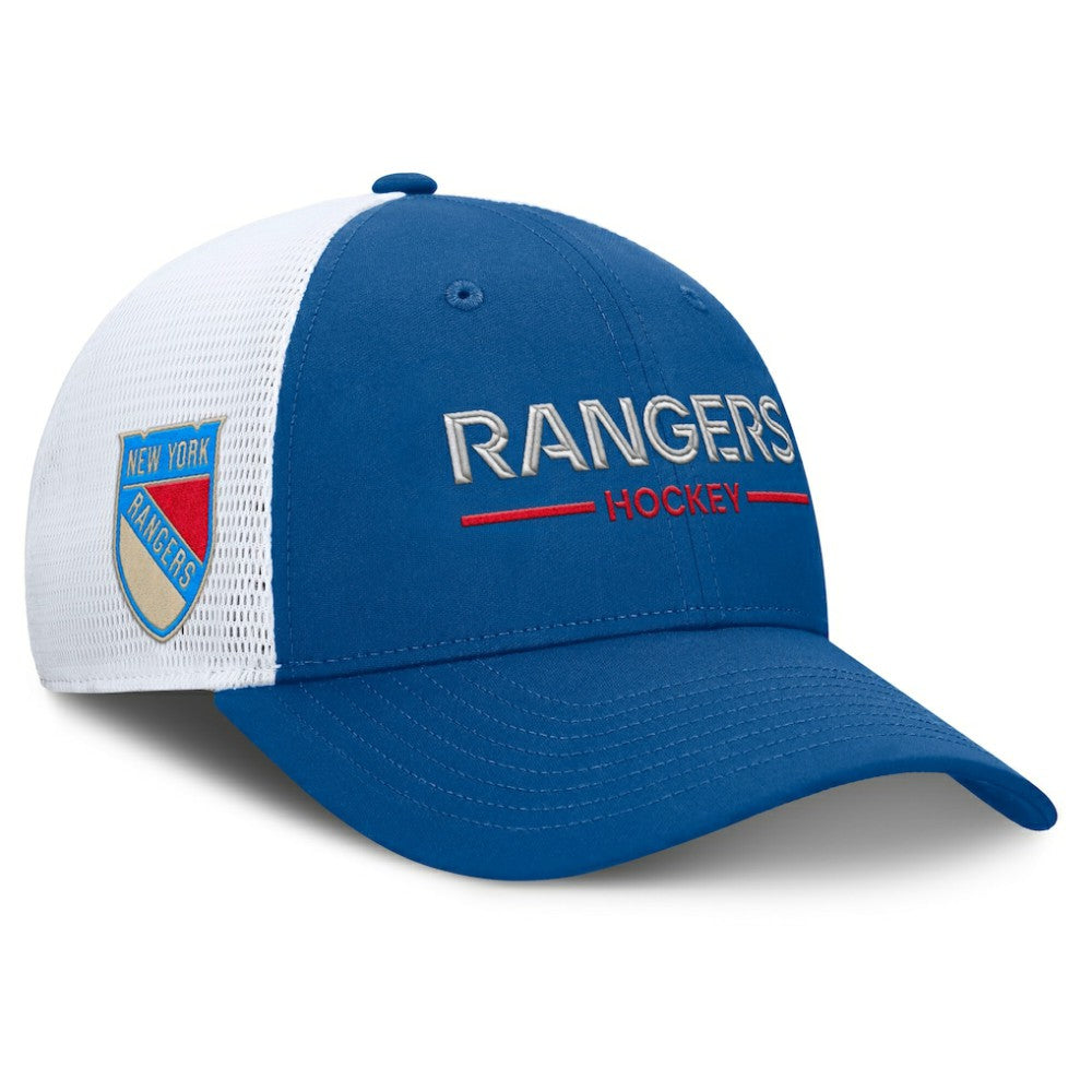 New York Rangers Fanatics Centennial Authentic Pro Structured Trucker Adjustable Hat - Blue/White | Fanatics online