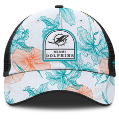 Miami Dolphins Tropical Adjustable Trucker Hat - White/Black - Fanatics