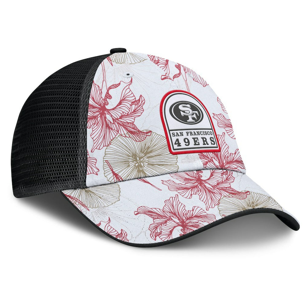 San Francisco 49ers Tropical Adjustable Trucker Hat - White/Black - Fanatics