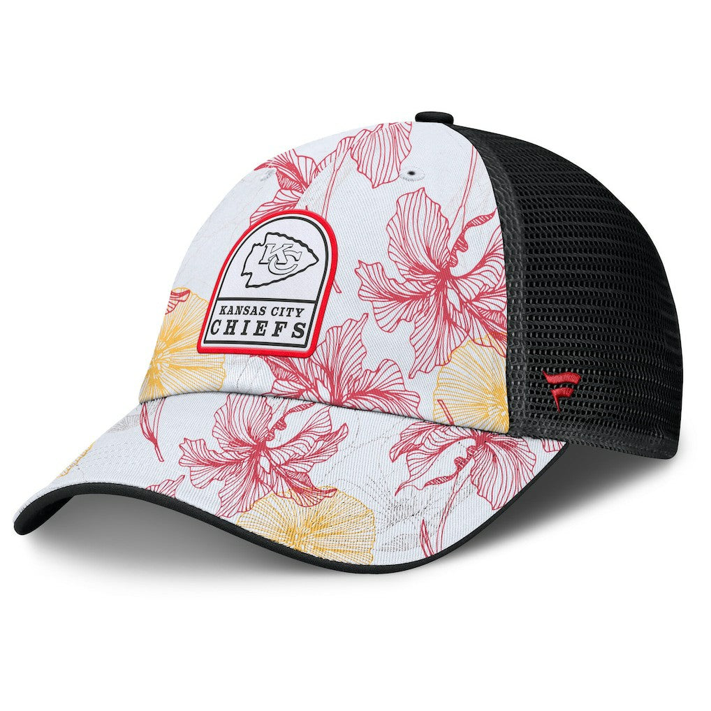 Kansas City Chiefs Tropical Adjustable Trucker Hat - White/Black - Fanatics