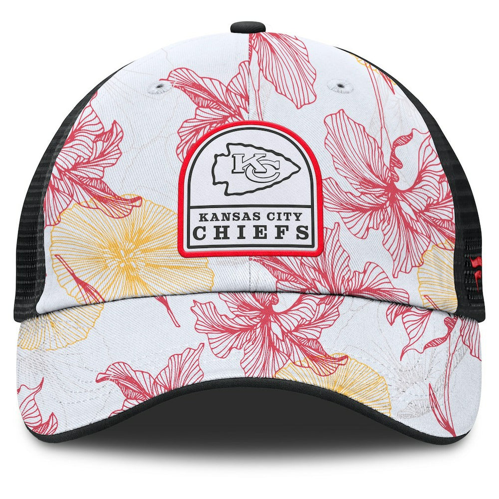 Kansas City Chiefs Tropical Adjustable Trucker Hat - White/Black - Fanatics