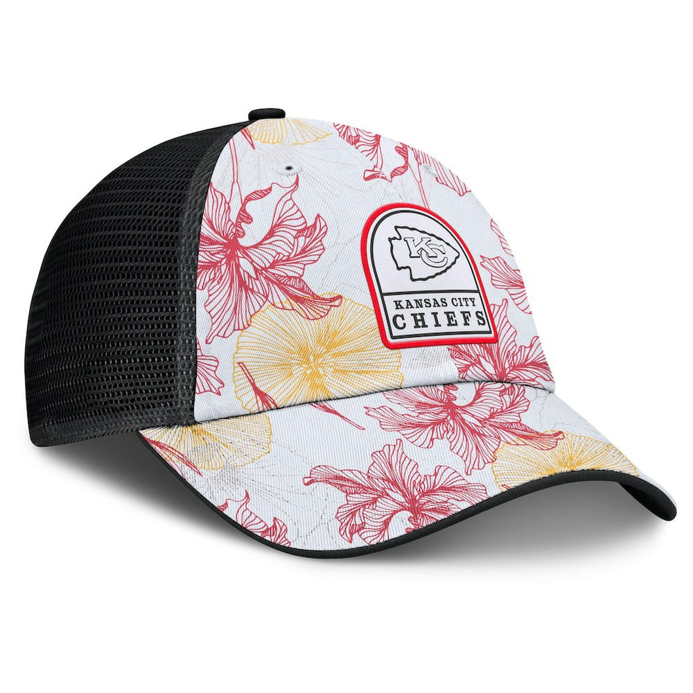 Kansas City Chiefs Tropical Adjustable Trucker Hat - White/Black - Fanatics