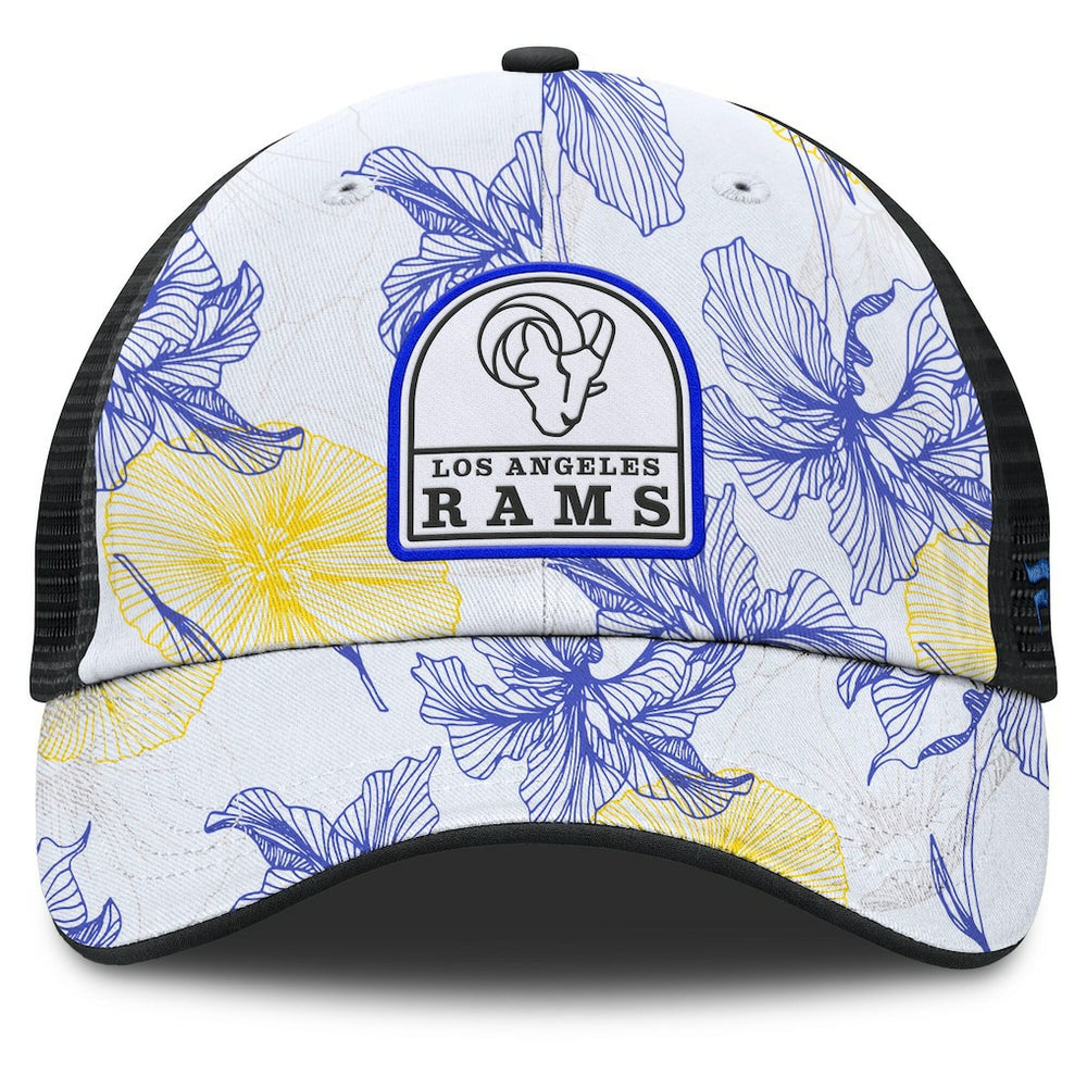 Los Angeles Rams Tropical Adjustable Trucker Hat - White/Black - Fanatics