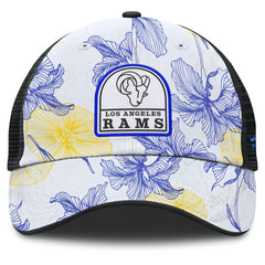 Los Angeles Rams Tropical Adjustable Trucker Hat - White/Black - Fanatics