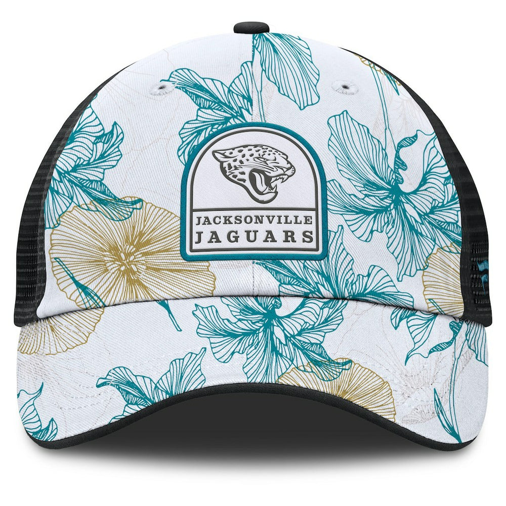 Jacksonville Jaguars Tropical Adjustable Trucker Hat - White/Black - Fanatics