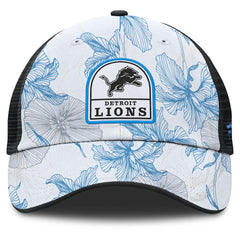 Detroit Lions Tropical Adjustable Trucker Hat - White/Black - Fanatics