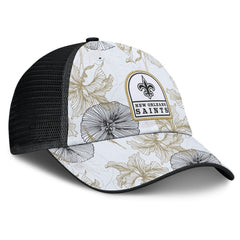 New Orleans Saints Tropical Adjustable Trucker Hat - White/Black - Fanatics
