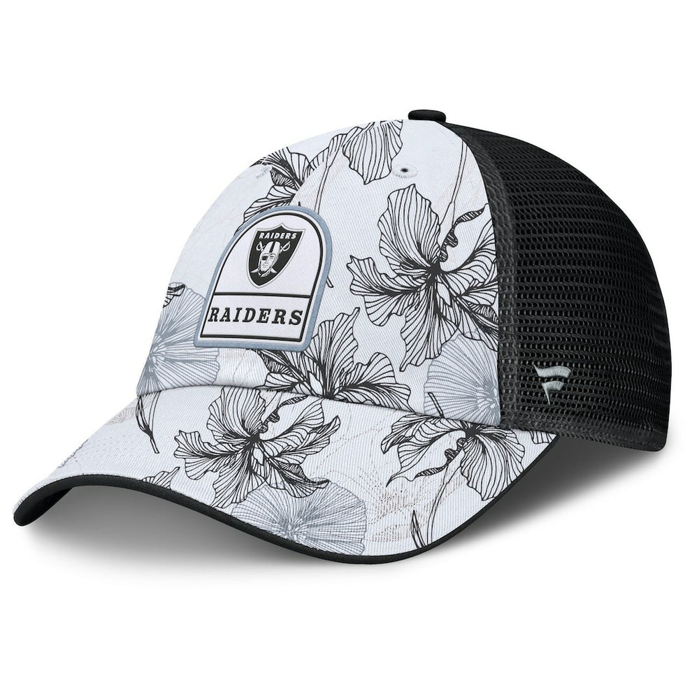 Las Vegas Raiders Tropical Adjustable Trucker Hat - White/Black - Fanatics